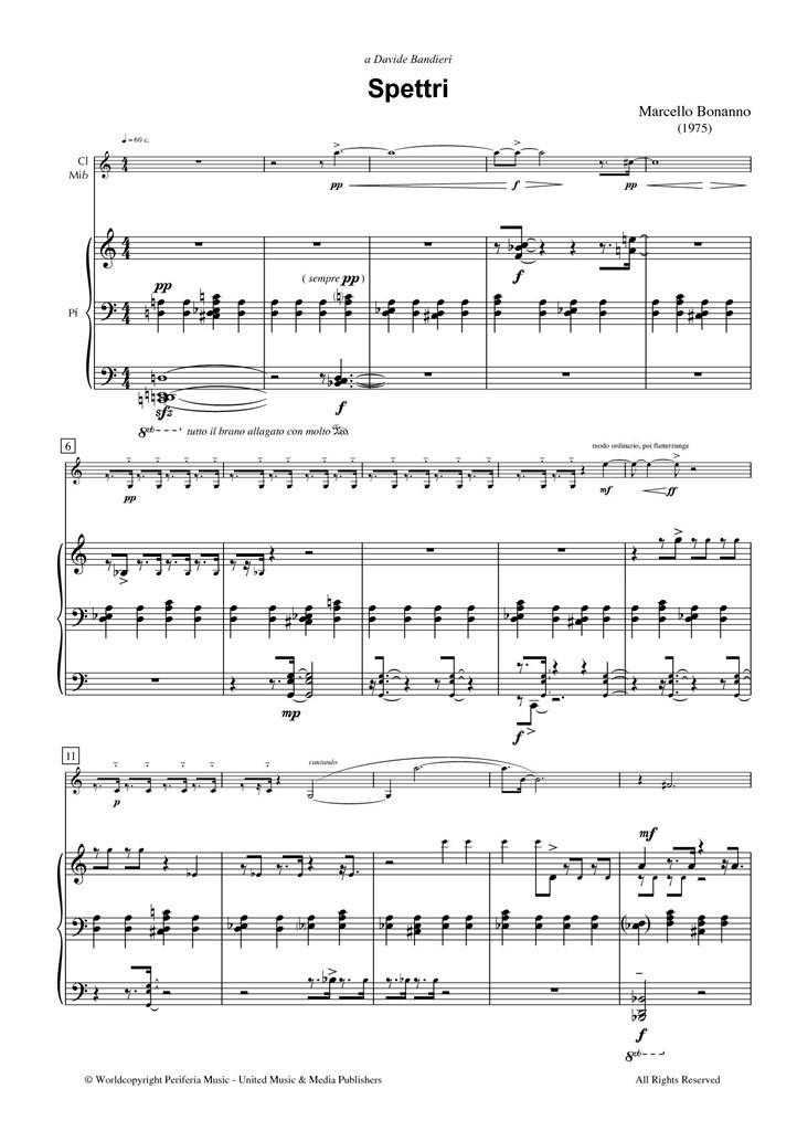 Spettri for E-flat Clarinet and Piano